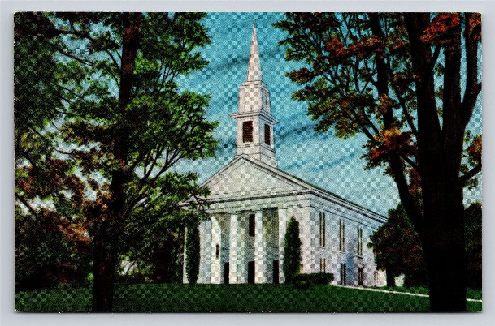 Brimfield MA First Congregational Church Vintage Postcard View