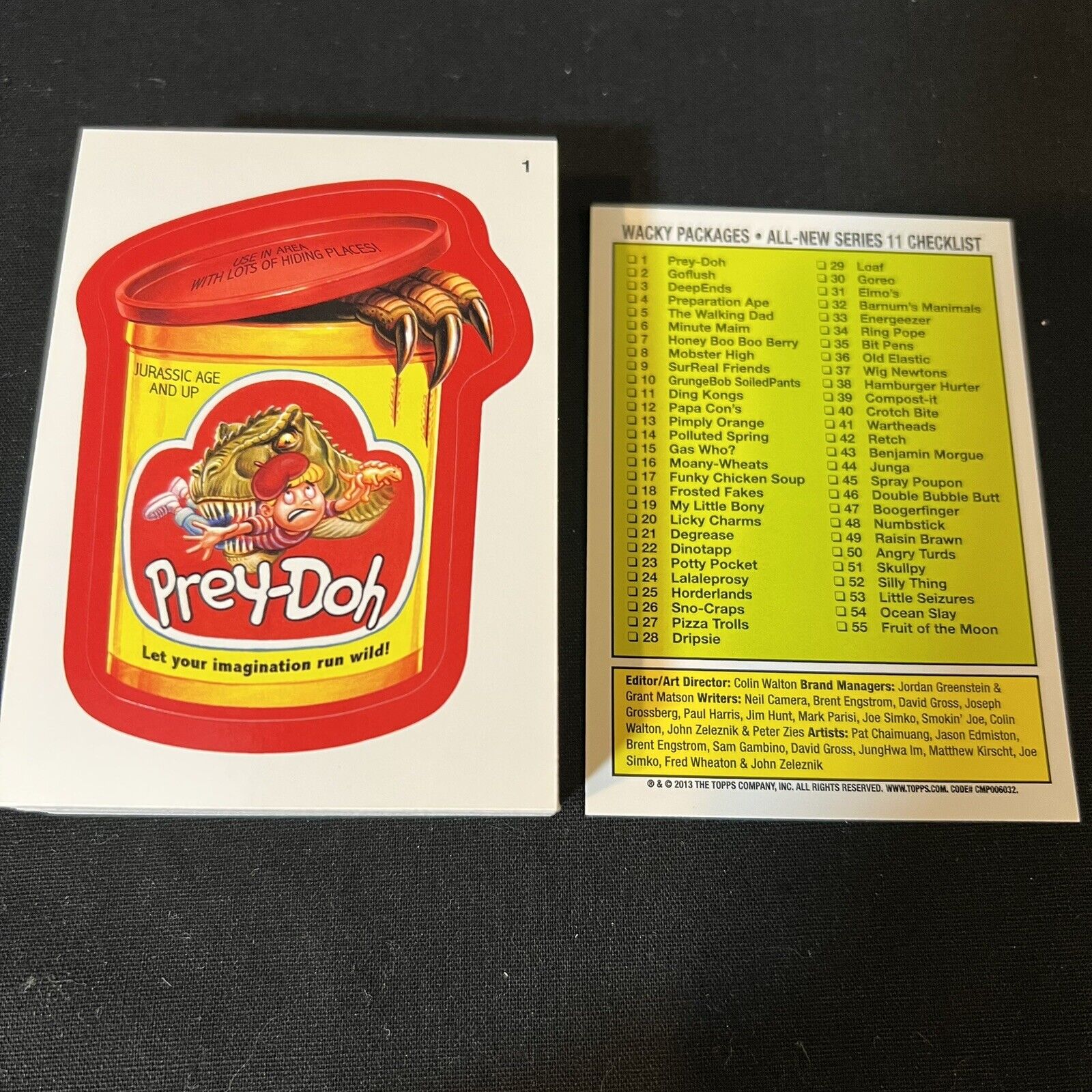 2013 WACKY PACKAGES SERIES 11 COMPLETE RED BORDER SET 55 STICKER CARDS