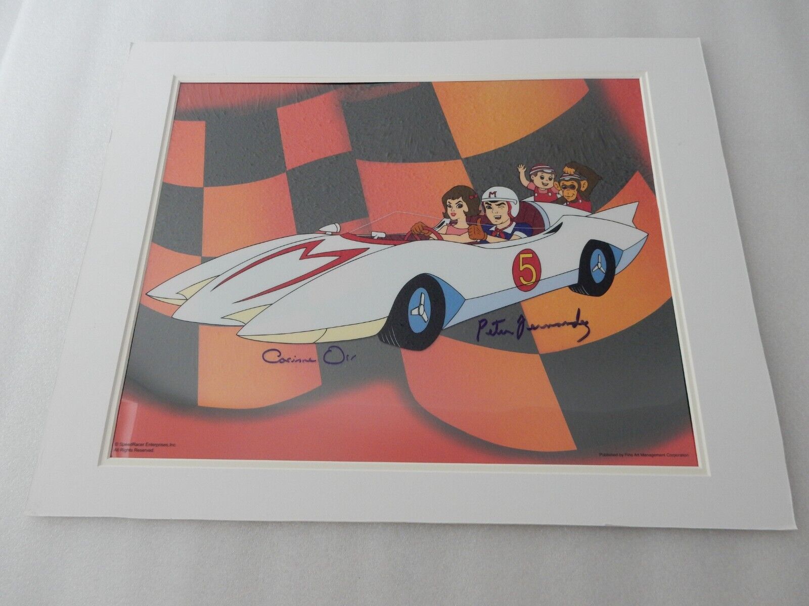 Go Speed Racer Animation Cel Artwork Signed Peter Fernandez and Caroline Orr
