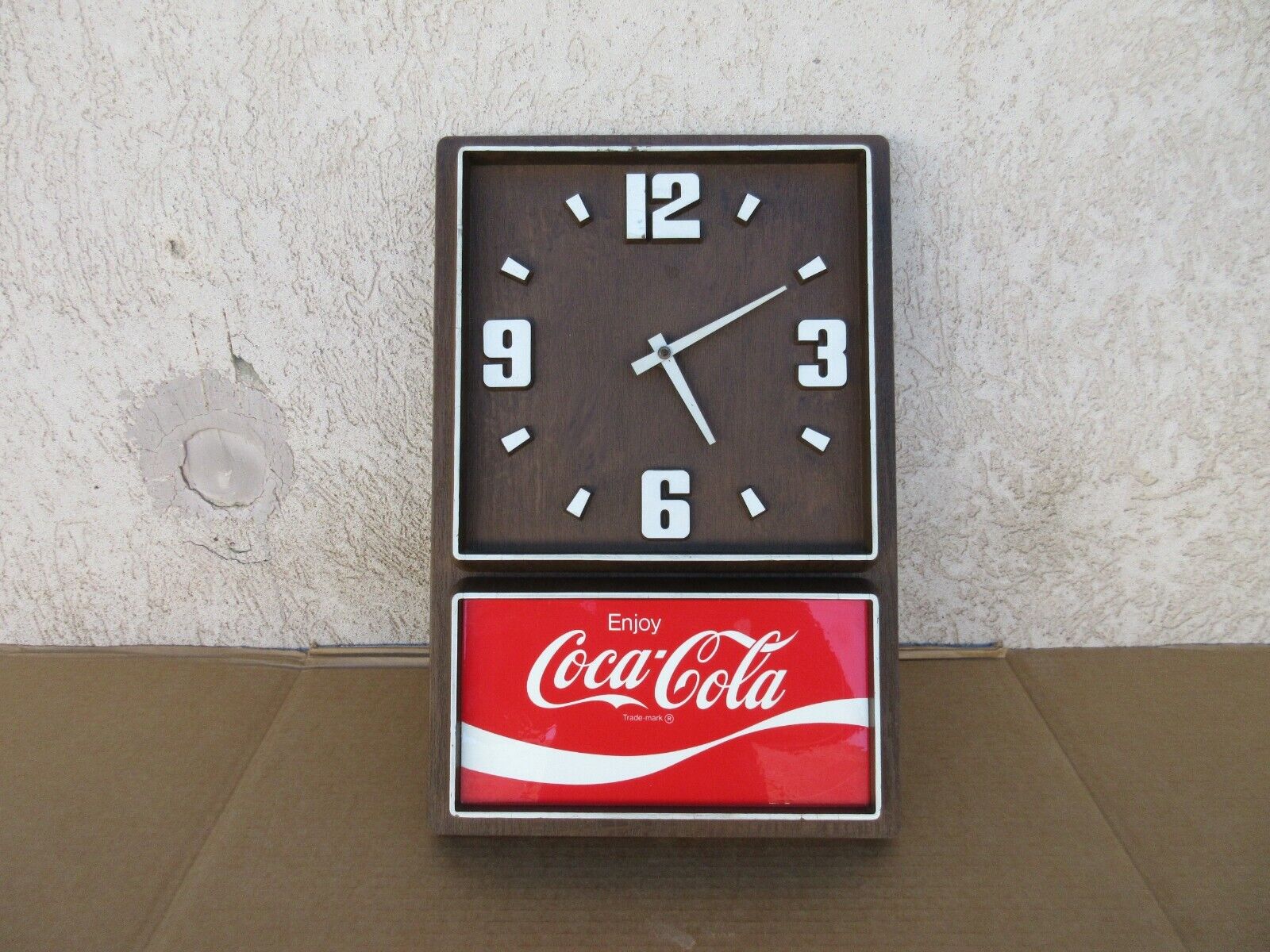 Vintage Enjoy Coca Cola Hanging Wall Clock Sign Advertisement  A
