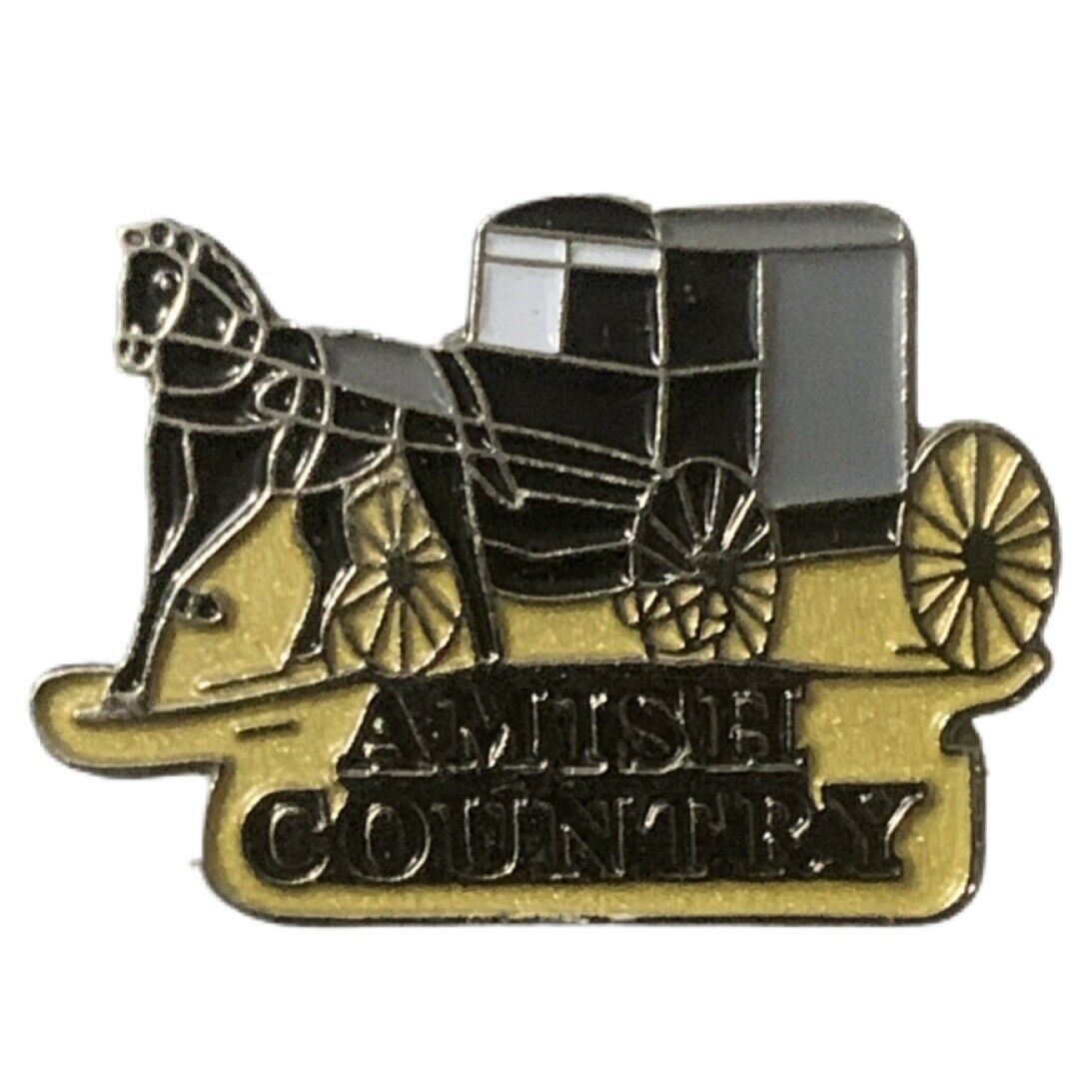 Vintage Amish Country Pennsylvania Horse and Buggy Travel Souvenir Pin