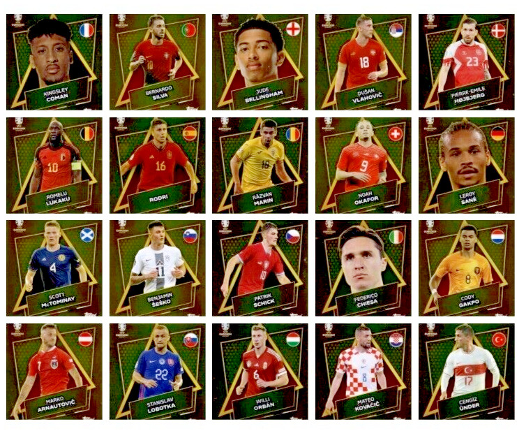 Topps UEFA EURO EM 2024 - ALL 21 Gold STAR PLAYER SP (without signature) - RARE