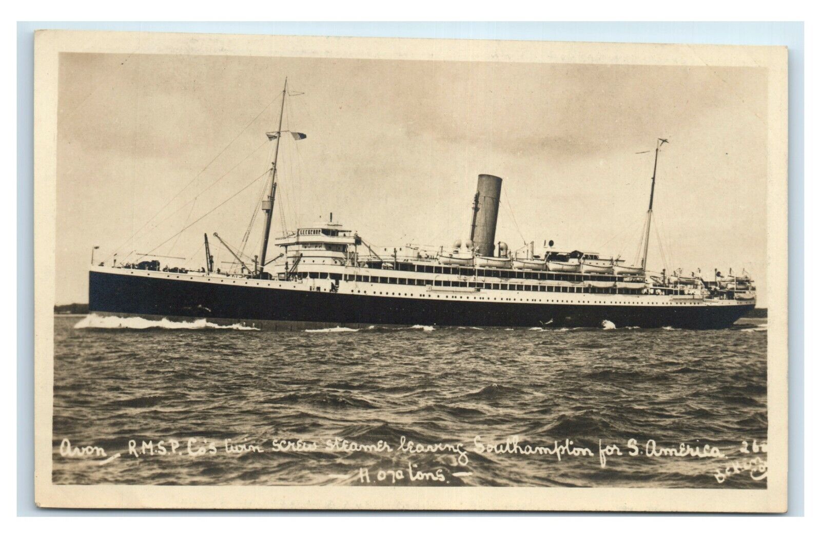 Postcard RMSP Avon Twin Screw South RPPC U77