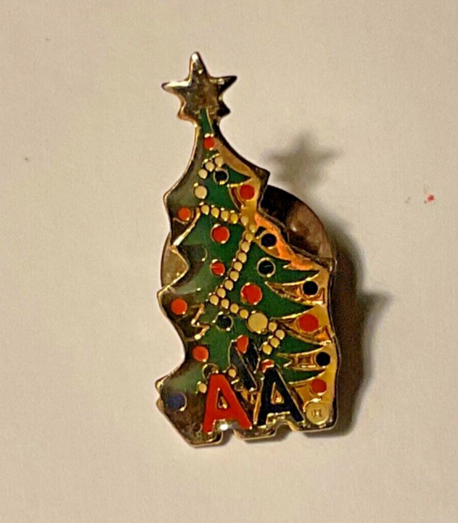 Vintage American Airlines Hat Lapel Pin Christmas Tree AA RARE