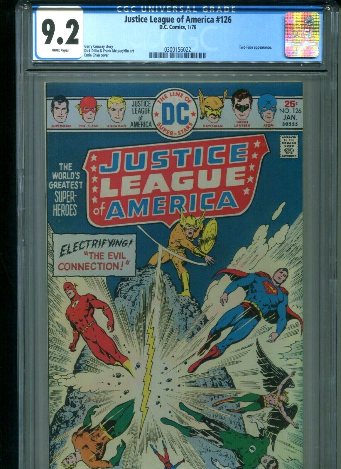 Justice League of America #126 CGC 9.2 (1976) JLA Two-Face White Pages