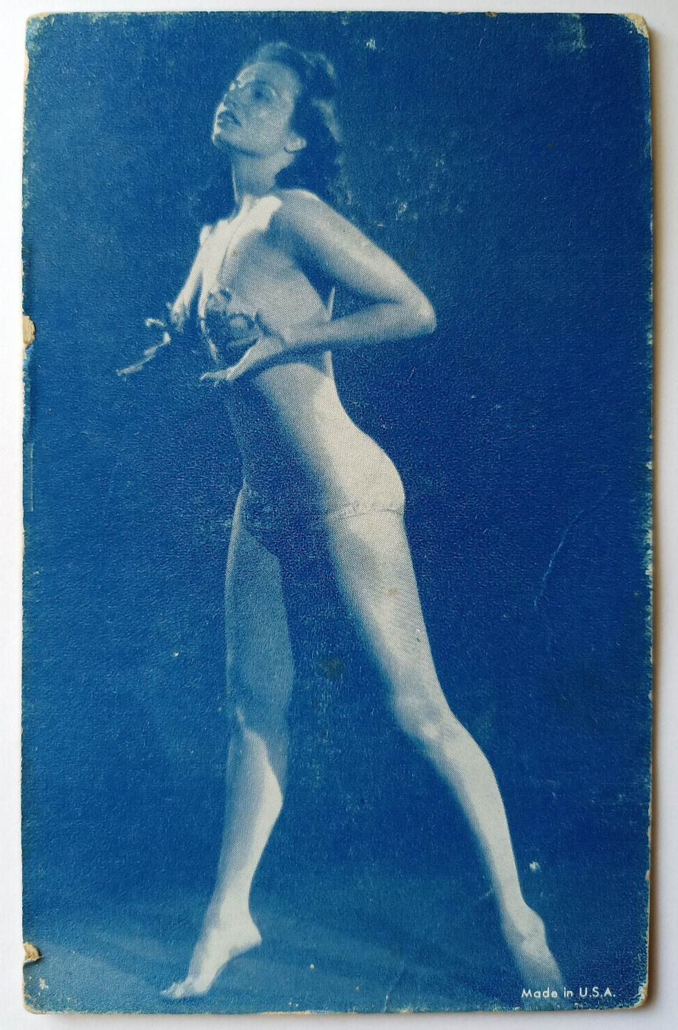Vintage Mutoscope Card Burlesque Sexy Lady Bikini Pinup Card
