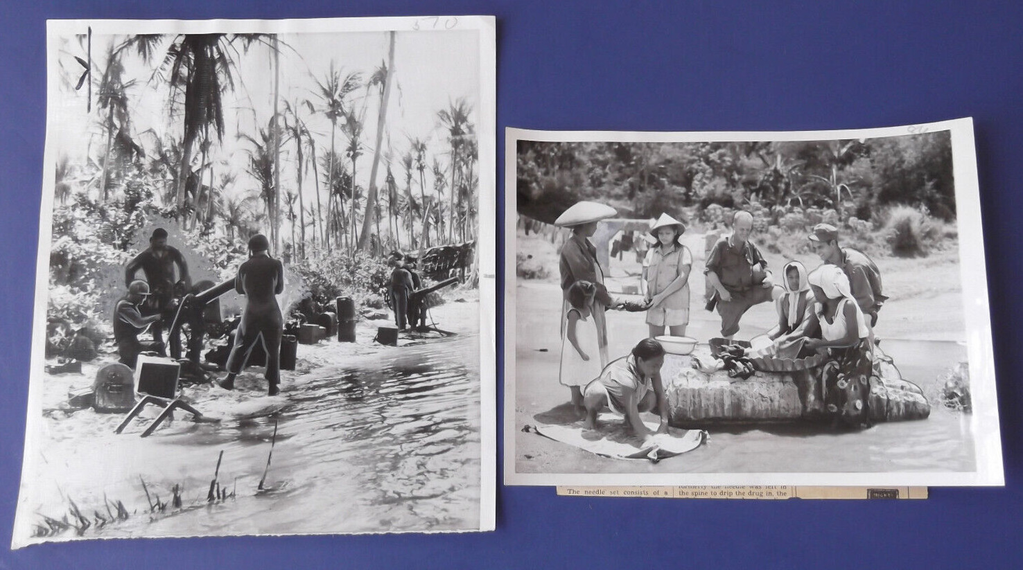 Two Original WWII Press Photos with Newspaper Clippings - Pacific Campaign