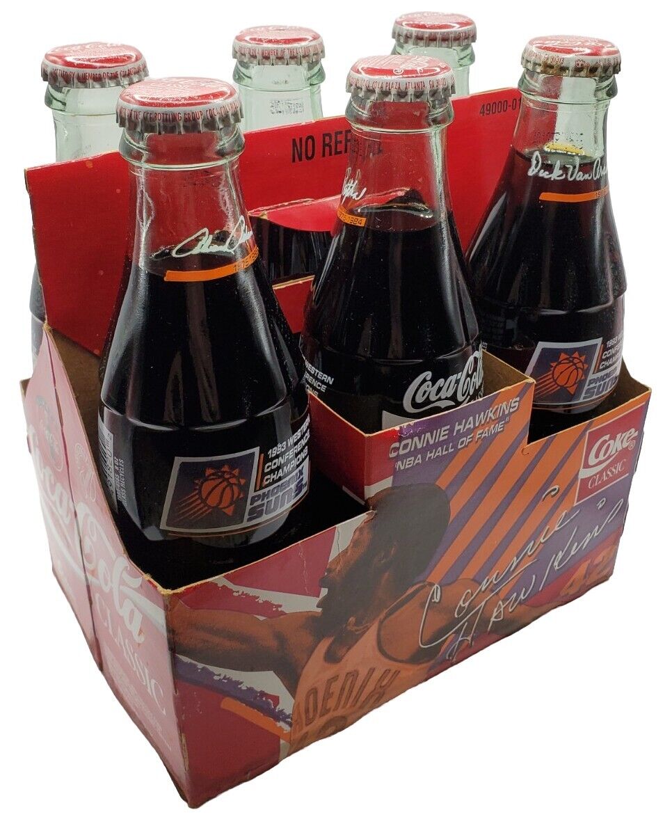 Coca Cola Coke 1993 Phoenix NBA Conference Champions 6 Pk Bottles (1 Super Bowl)