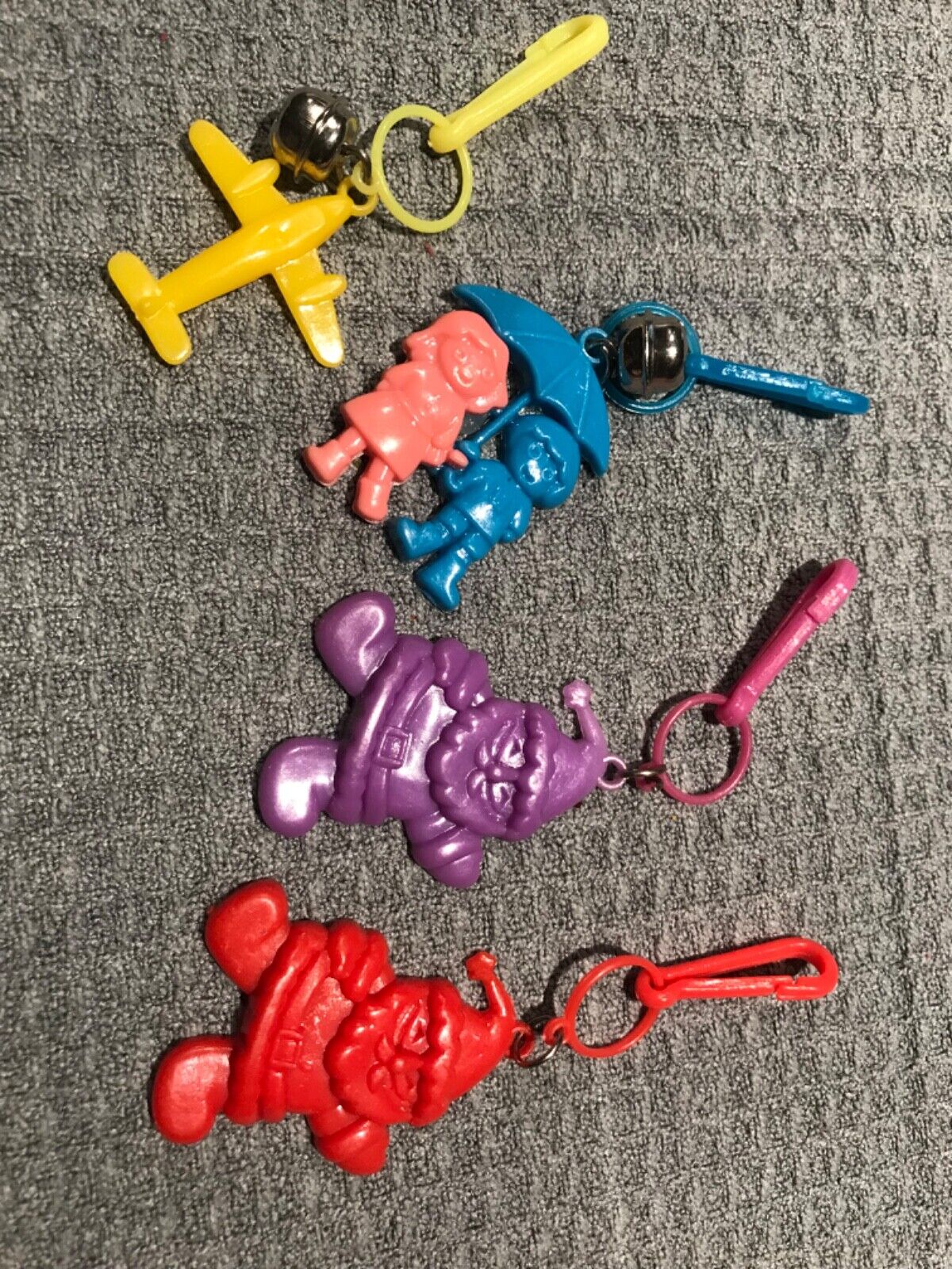 Vintage 80's Bell Charms Airplane, Boy & Girl and  Santas Pre-Owned Lot of 4