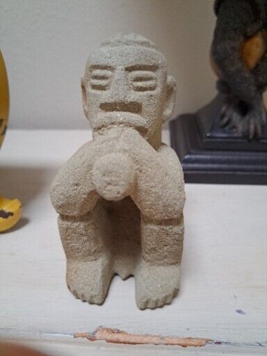 Mexican Stone Tiki God Statue-6\