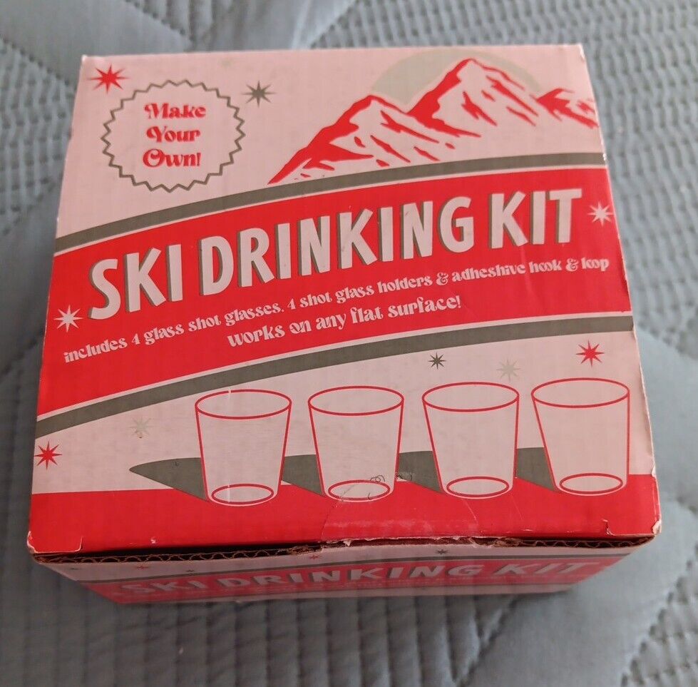 Ski Drinking Kit 4 Shot Glasses Make Your Own Shotski Ski Set Shot Glass Kit
