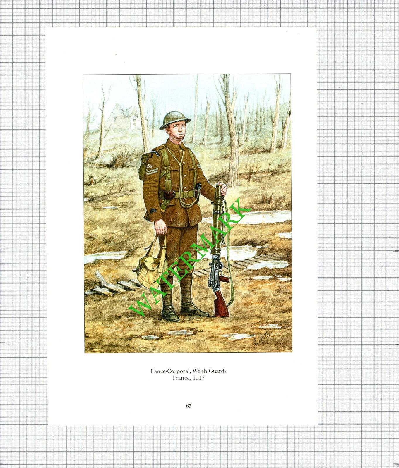 Lance Corporal Welsh Guards France WW1 -  c.1990's Print