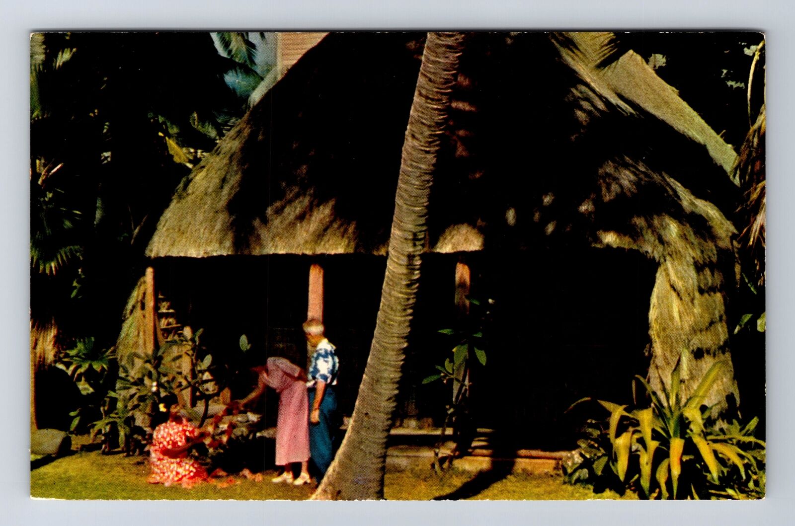 Kailua HI-Hawaii, Palace Yard in Kona, Antique Vintage Souvenir History Postcard