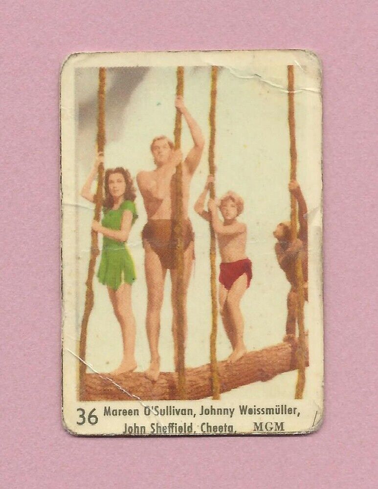 1957-58 Dutch Gum Card (1-145) #36 O\'Sullivan, Johnny Weissmuller and Sheffield