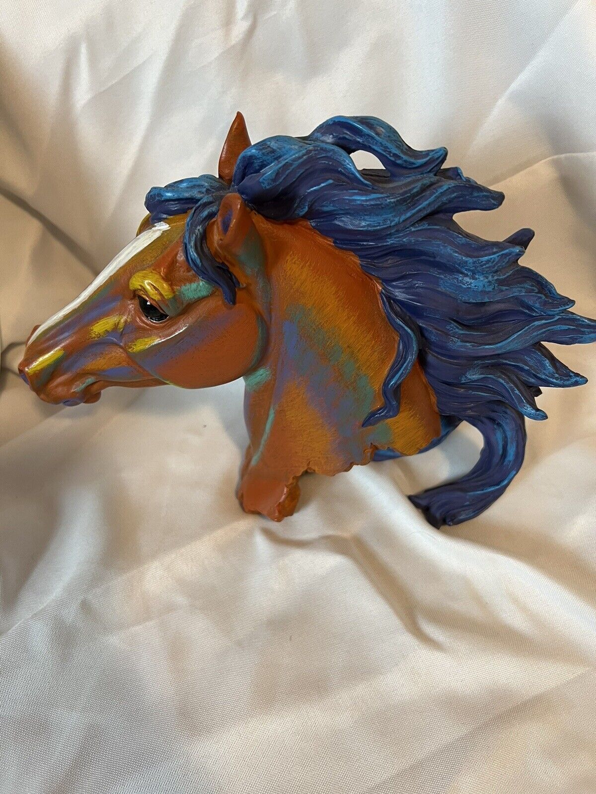 Ebros Wild &Free Colorful Horse Head Bust Figurine Art Collectable 8\