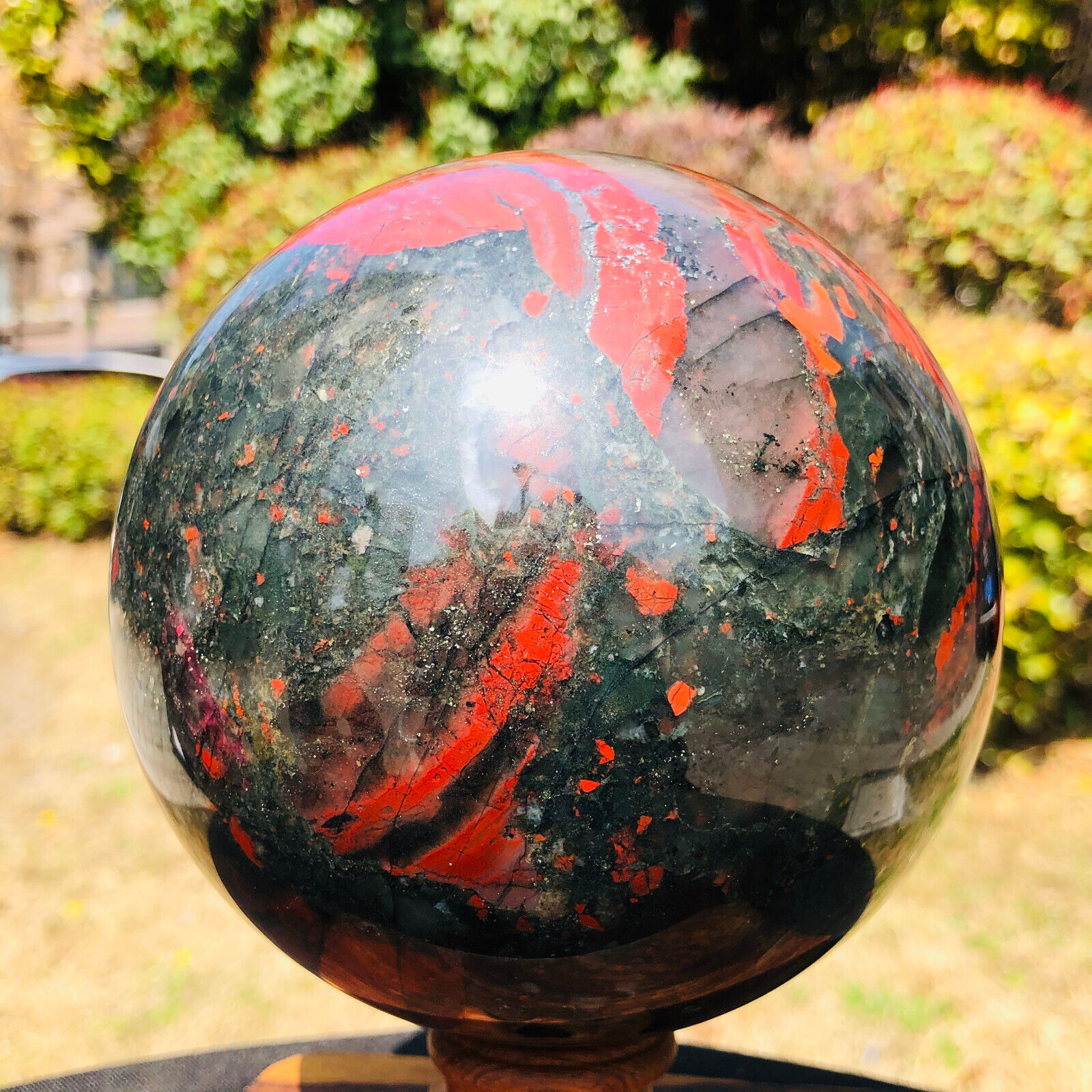 4.97LB Natural African blood stone sphere Quartz polished ball reiki decor gift