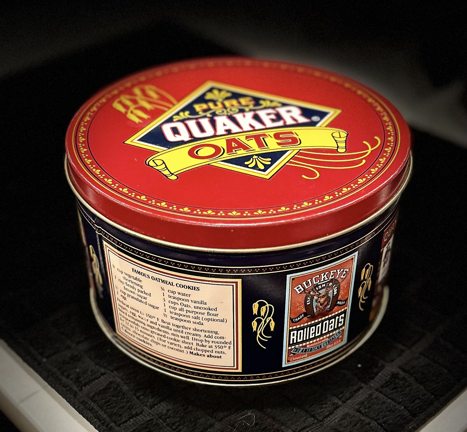 Vtg. 1983 Pure Quaker Oats Limited Edition Collectible Tin - OK condition