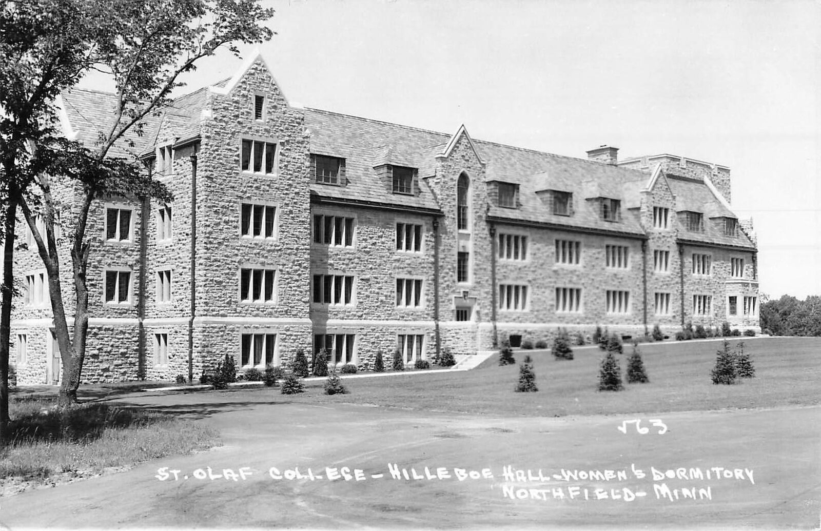 RPPC St. Olaf College Hilleboe Hall Dorms Northfield Minn Real Photo Postcard