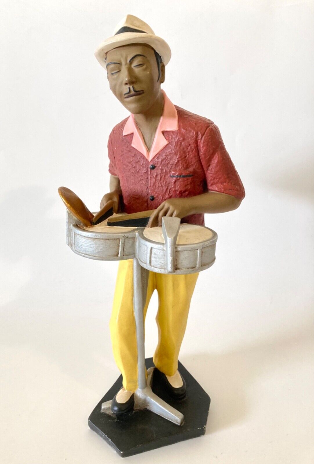 Vtg Collectable Drum Player Apparence Paris Enesco 12” Resin Statue Jazz Classic