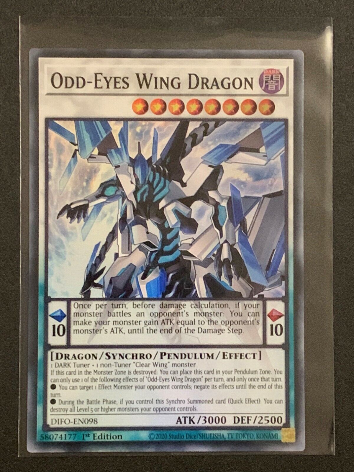 Odd-Eyes Wing Dragon | DIFO-EN098 | Super Rare | 1st Edition | YuGiOh TCG