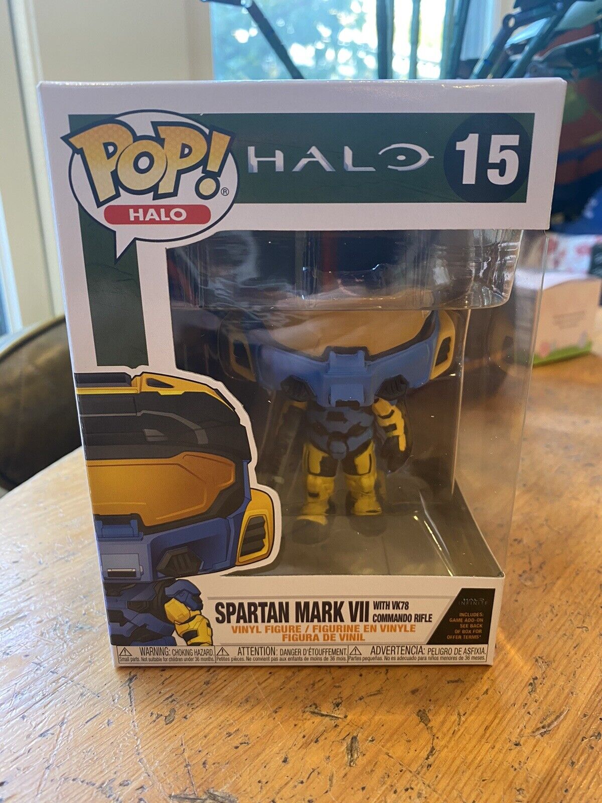 Funko Pop Halo Spartan VII Blue/Yellow Deco CONTAINS GAME CODE