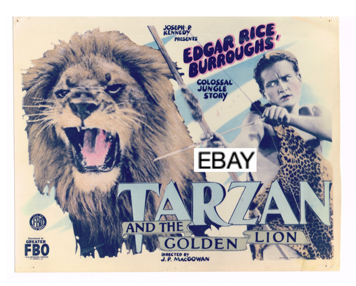1927 TARZAN AND THE GOLDEN LION SILENT MOVIE PHOTO LOBBY CARD J PIERCE BURROUGHS