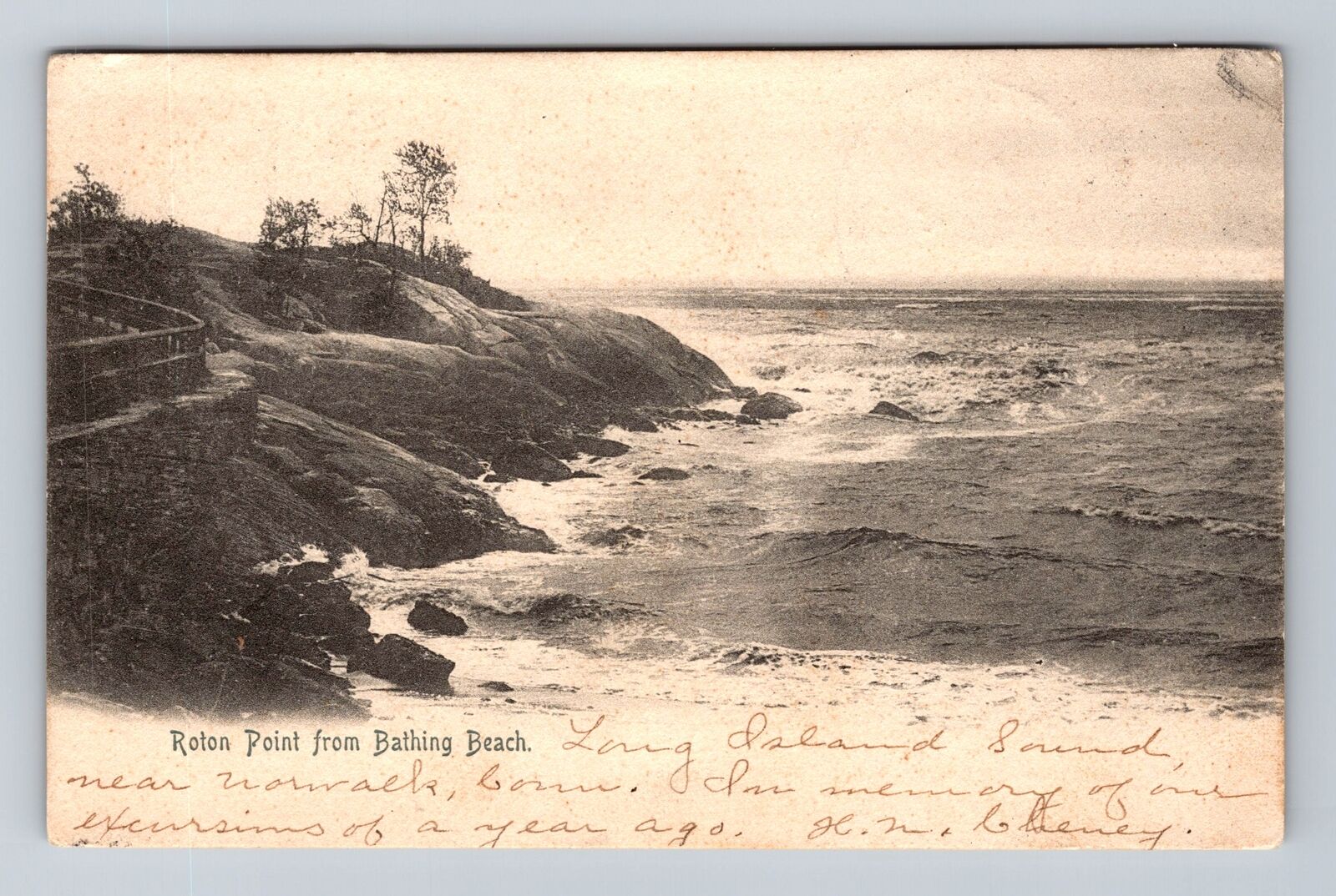 NY-New York, Roton Point From Bathing Beach, Antique, Vintage c1907 Postcard