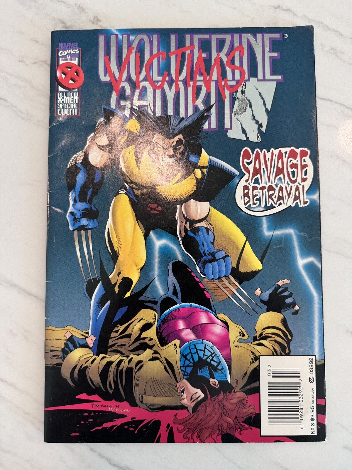 Wolverine / Gambit: Victims #3 (Nov 1995, Marvel) Newsstand Edition