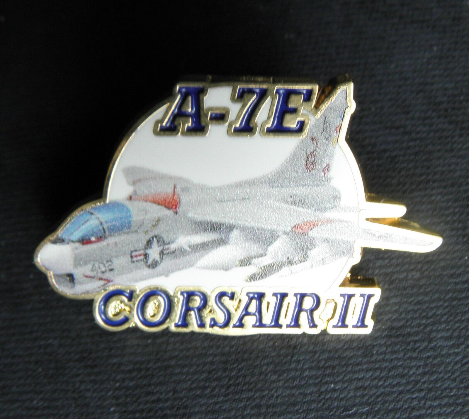 Corsair II A-7E USAF Navy Fighter Aircraft 1.1 INCHES PRINTED DESIGN WITH ENAMEL