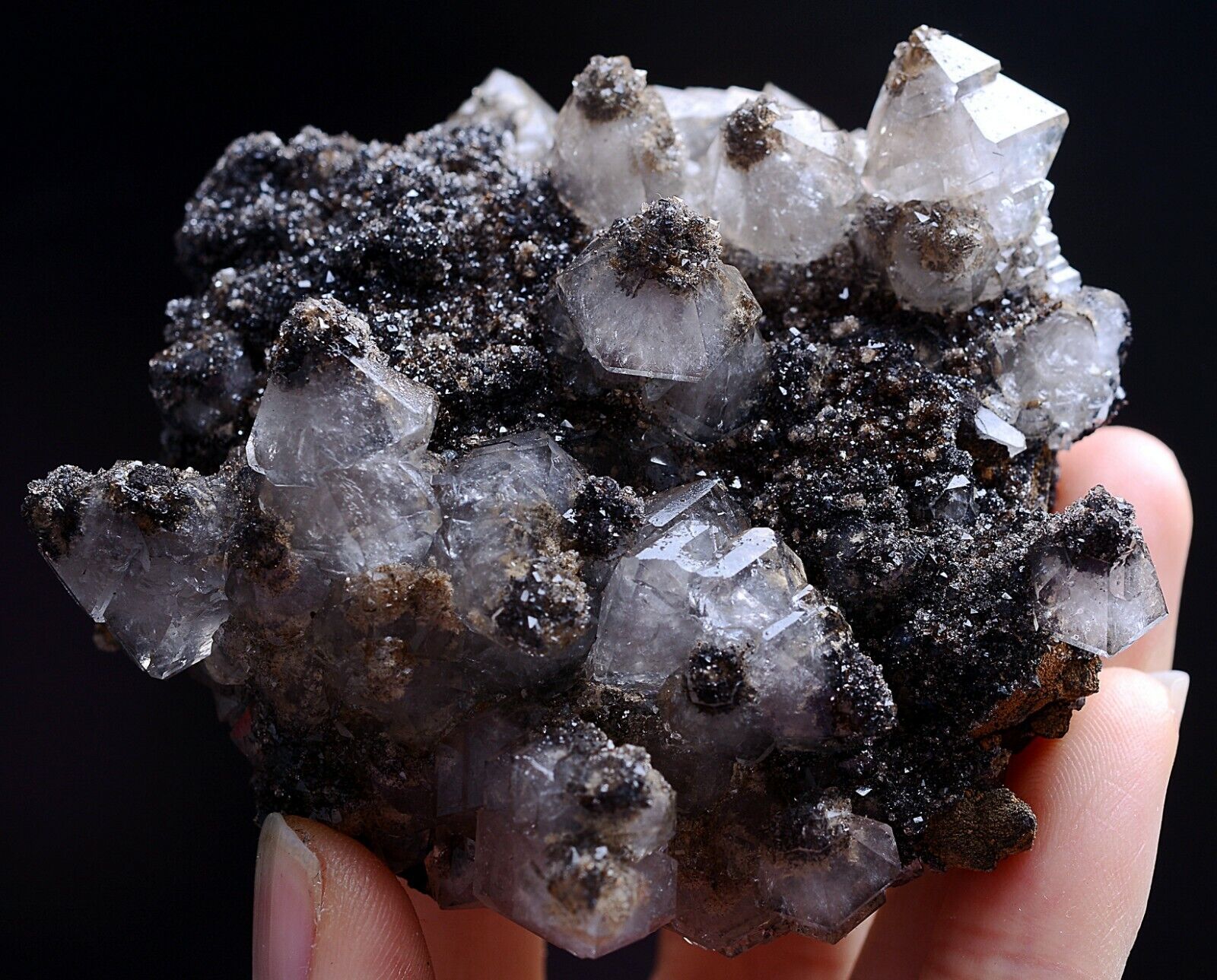 Natural Rare Pyramid QUARTZ Crystal Cluster & strange Mineral Specimens 172g