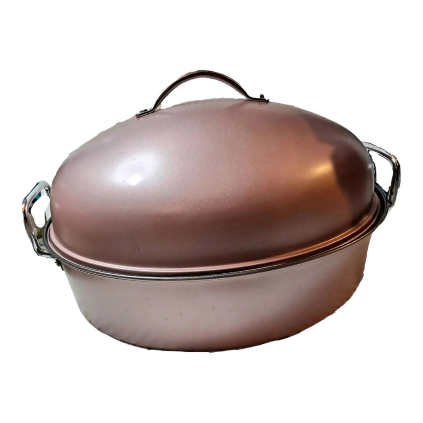 Chef Dome Roaster with Removable Rack Non-StickTurkey XL  Rose Copper 16\