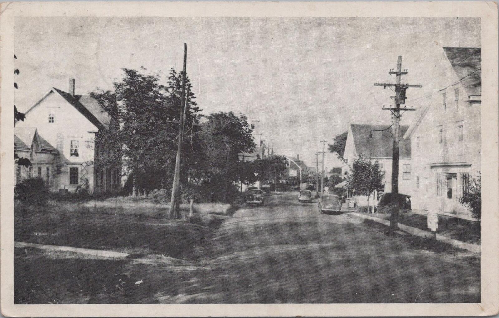 Postcard Main Street Looking North Friendship Maine 1950