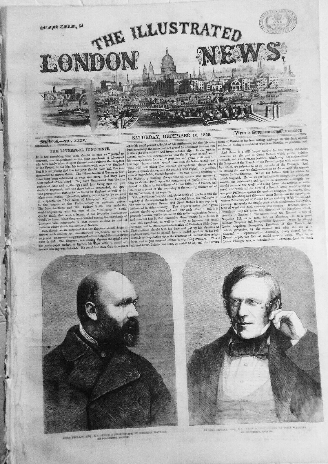 The Illustrated London News, December 10, 1859 - Paris Demolitions; Morocco war