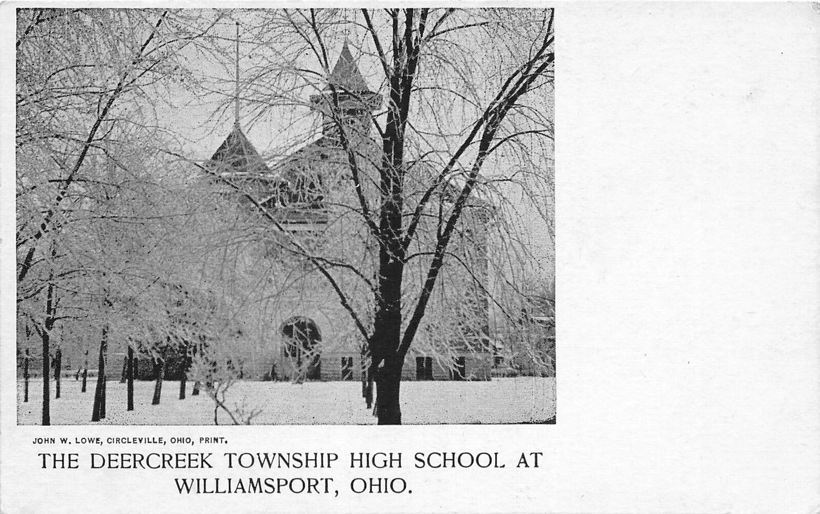 H89/ Williamsport Ohio Postcard c1910 Deercreek Township High School 211