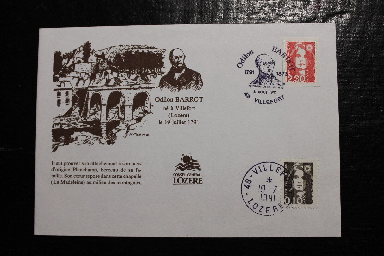 Postal envelope - Odilon BARROT - VILLEFORT