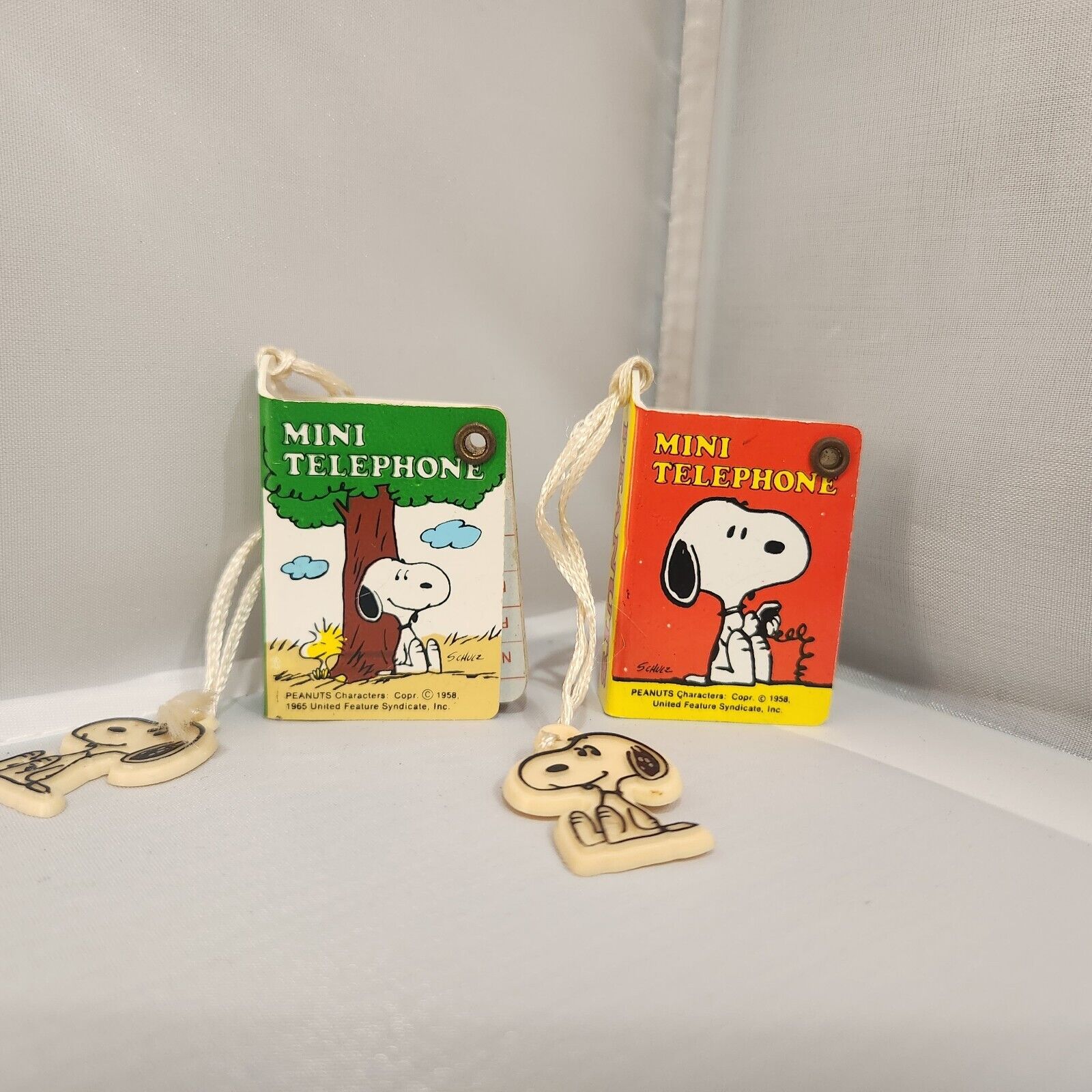 Vintage Mini Snoopy Peanuts Phone Telephone Book Lot Of 2