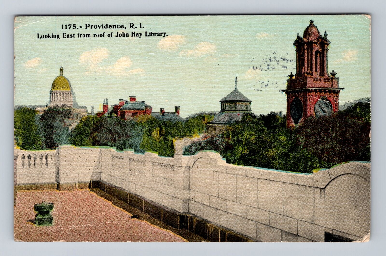 Providence RI-Rhode Island, John Hay Library Looking East Vintage c1913 Postcard