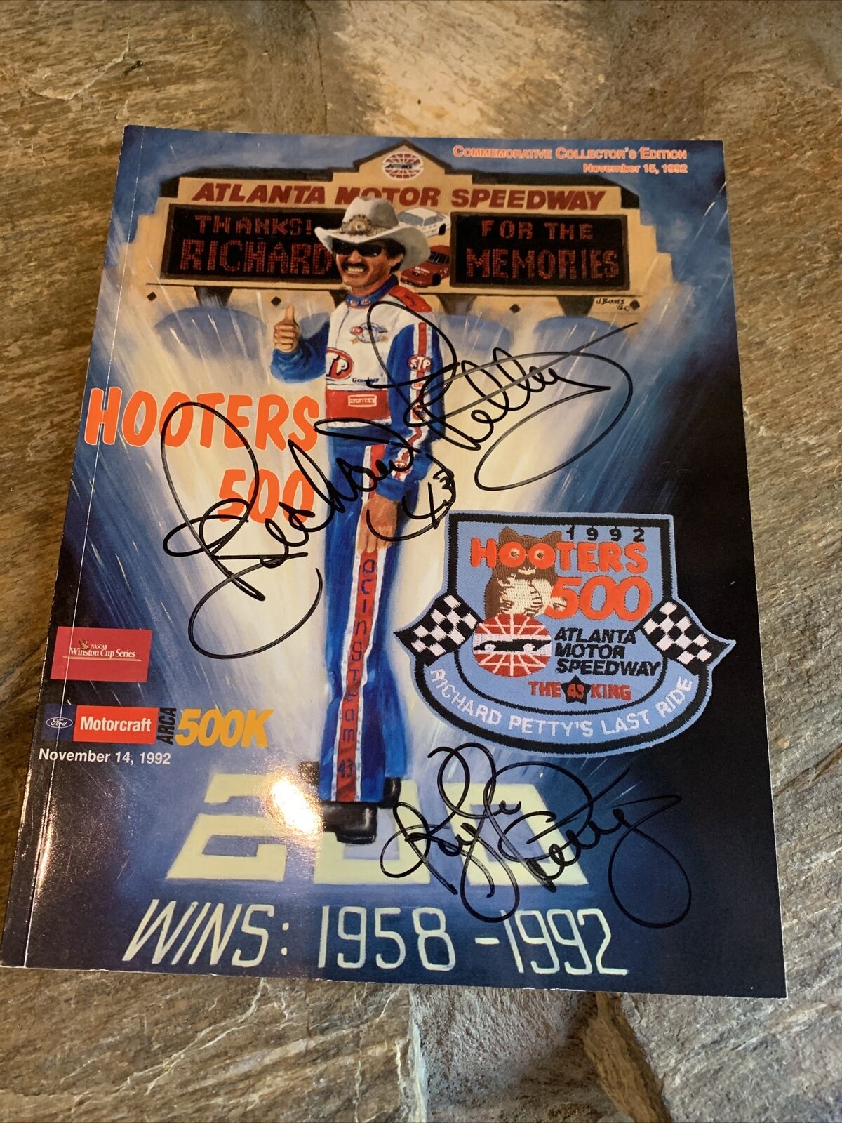 Vtg 90s Richard Petty Atlanta Motor Speedway Commemorative Edition Signed