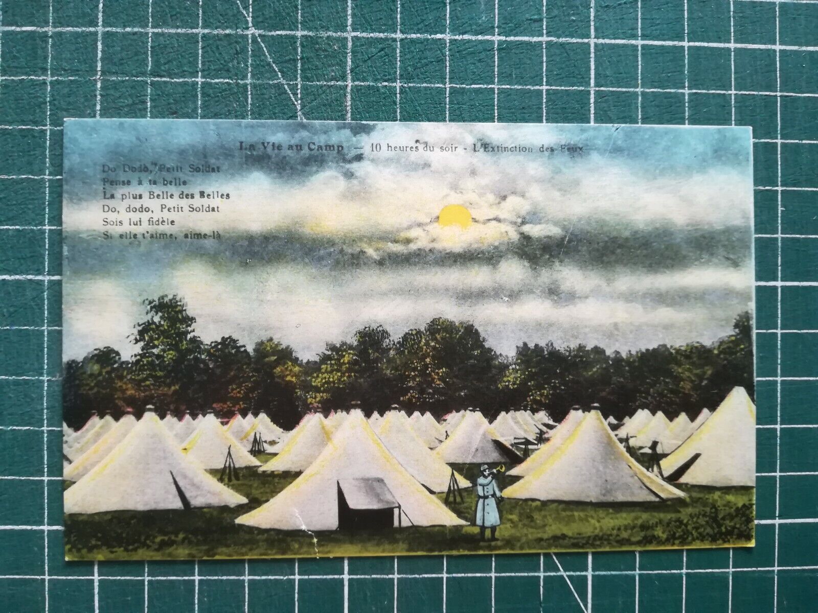vc077 CPA WW1 Camp Life Buggle Fire Extinction - Very Bustling