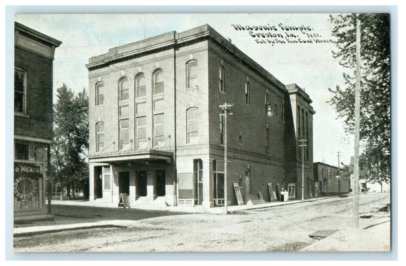 c1910s Masonic Temple Creston Iowa IA Photoette Unposted Antique Postcard