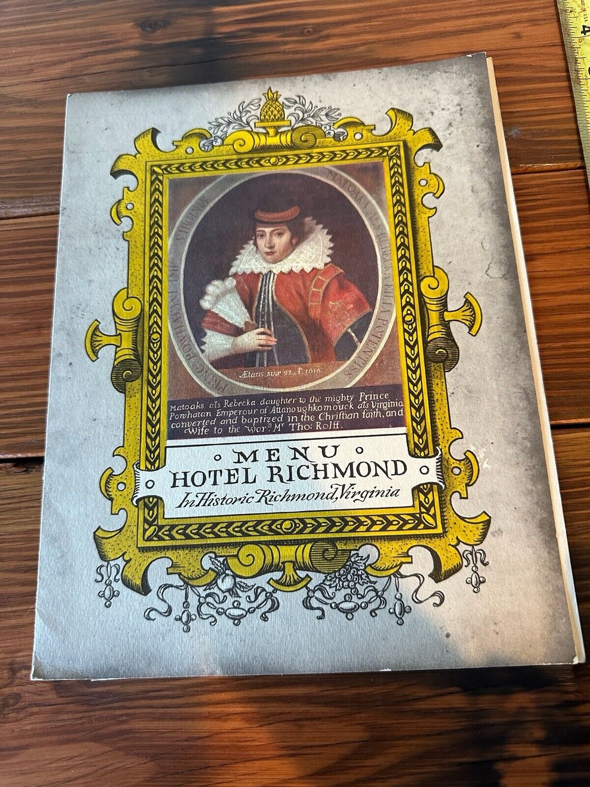 c1957 Jamestown Festival Hotel Richmond Virginia VA Menu & Specials RARE