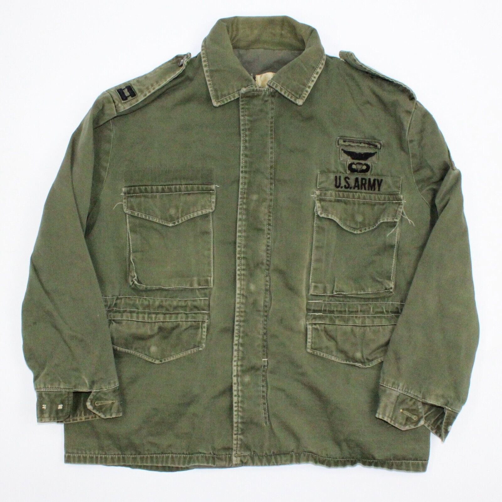Vietnam Era US Army Armor Ranger School Fatigue Jakcet Vintage OD Green Named