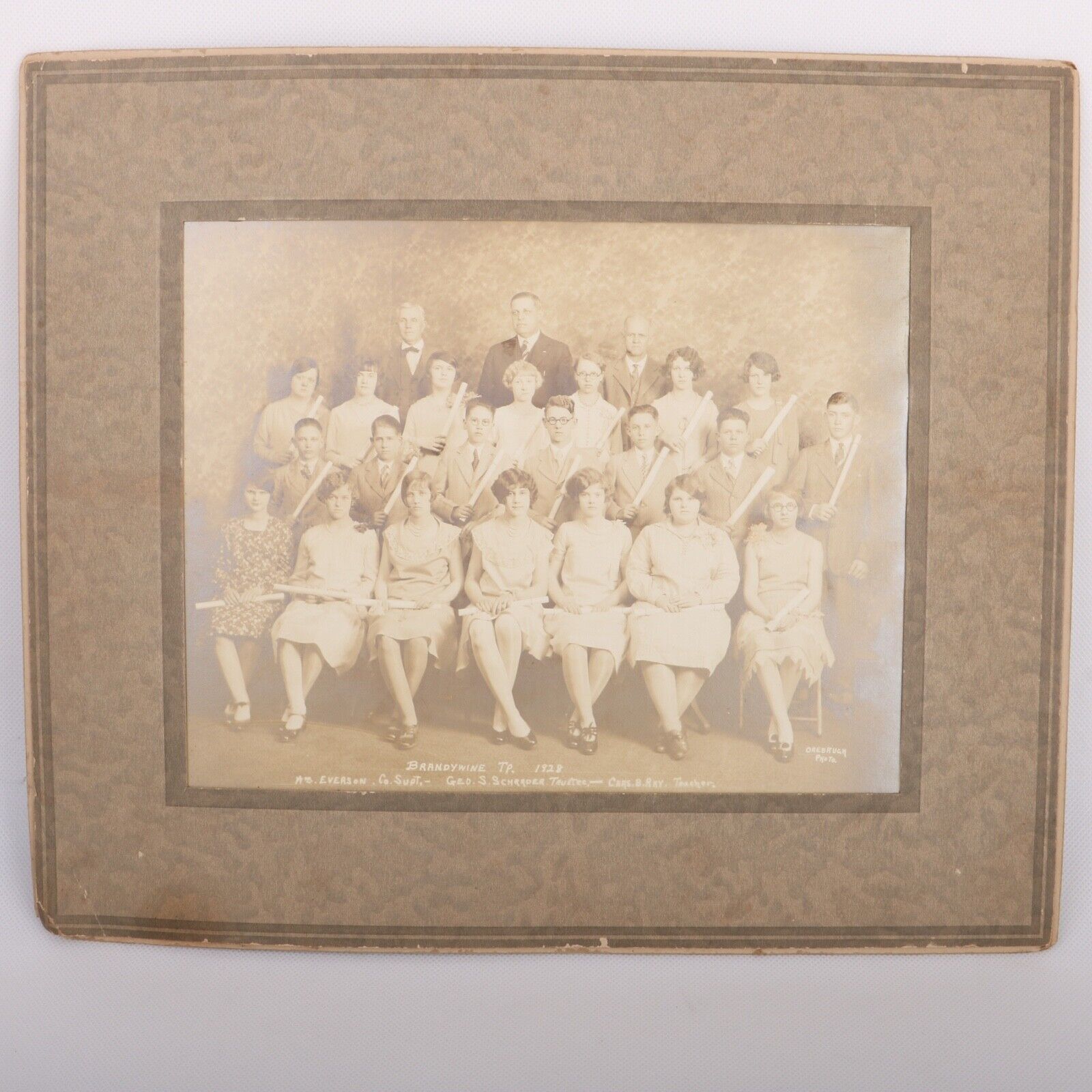 Vintage School Picture Brandywine Township 1928 Boys & Girls Teacher
