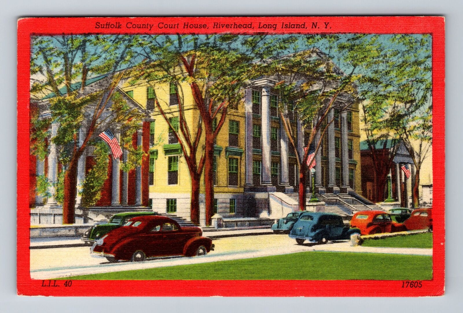 Riverhead NY-New York, Suffolk County Court House Long Island Vintage Postcard