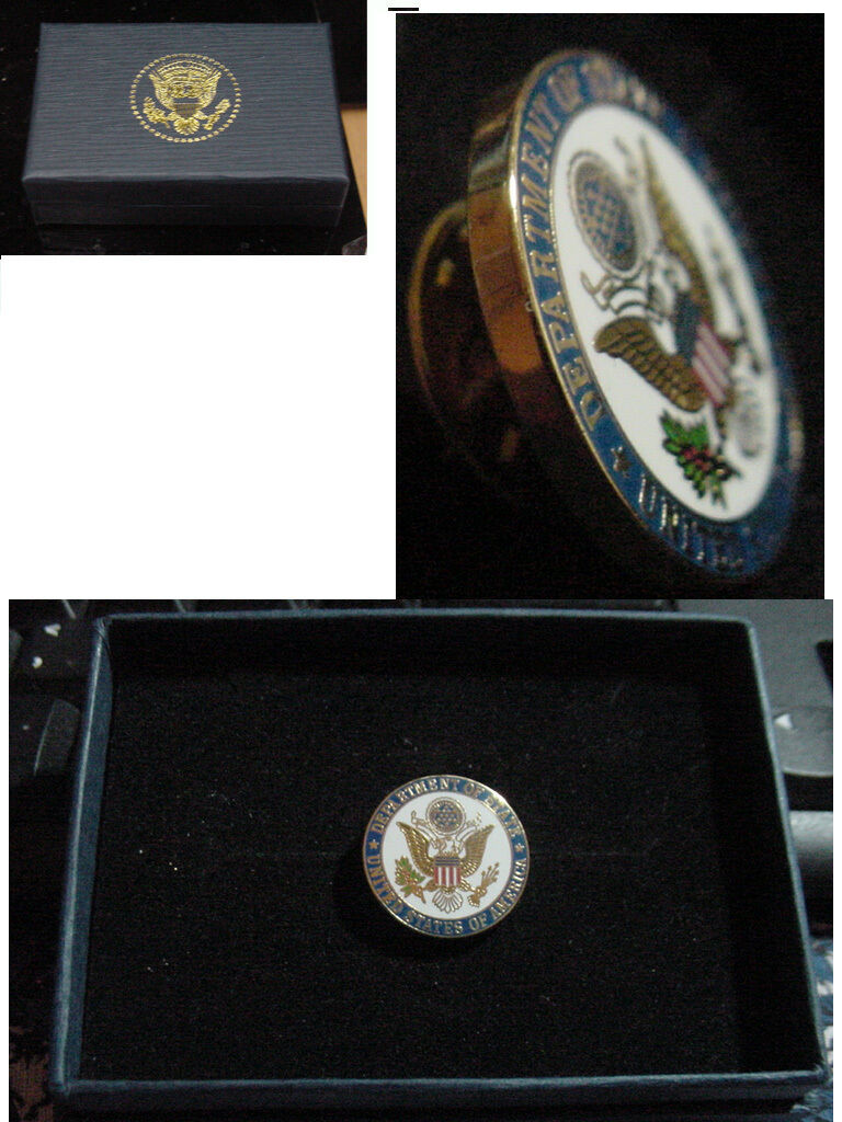U S Department of state lapel pin  DOS.-Color Seal - .