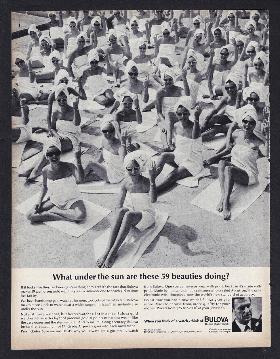 1964 BULOVA WATCHES Print Ad \