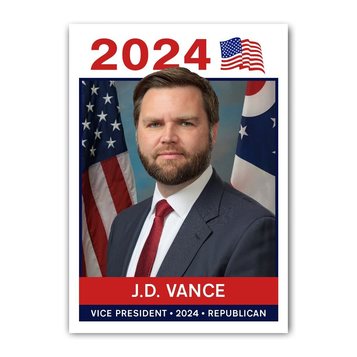 JD Vance Trump 2024 Vice President Election Novelty Custom Trading Card MAGA USA