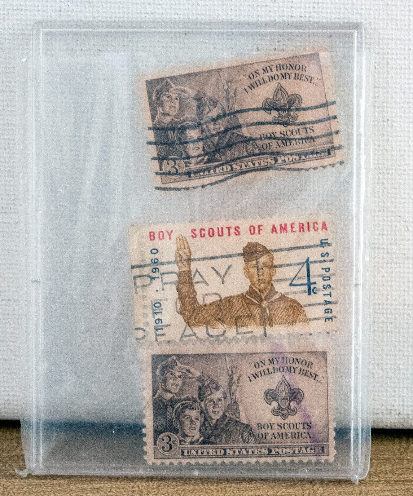 Vintage Boy Scout Stamps in case