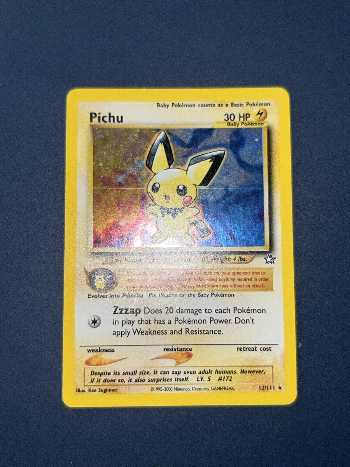 Picchu 12/111 Neo Genesis Holo Pokémon Card Vintage Near Mint Eng