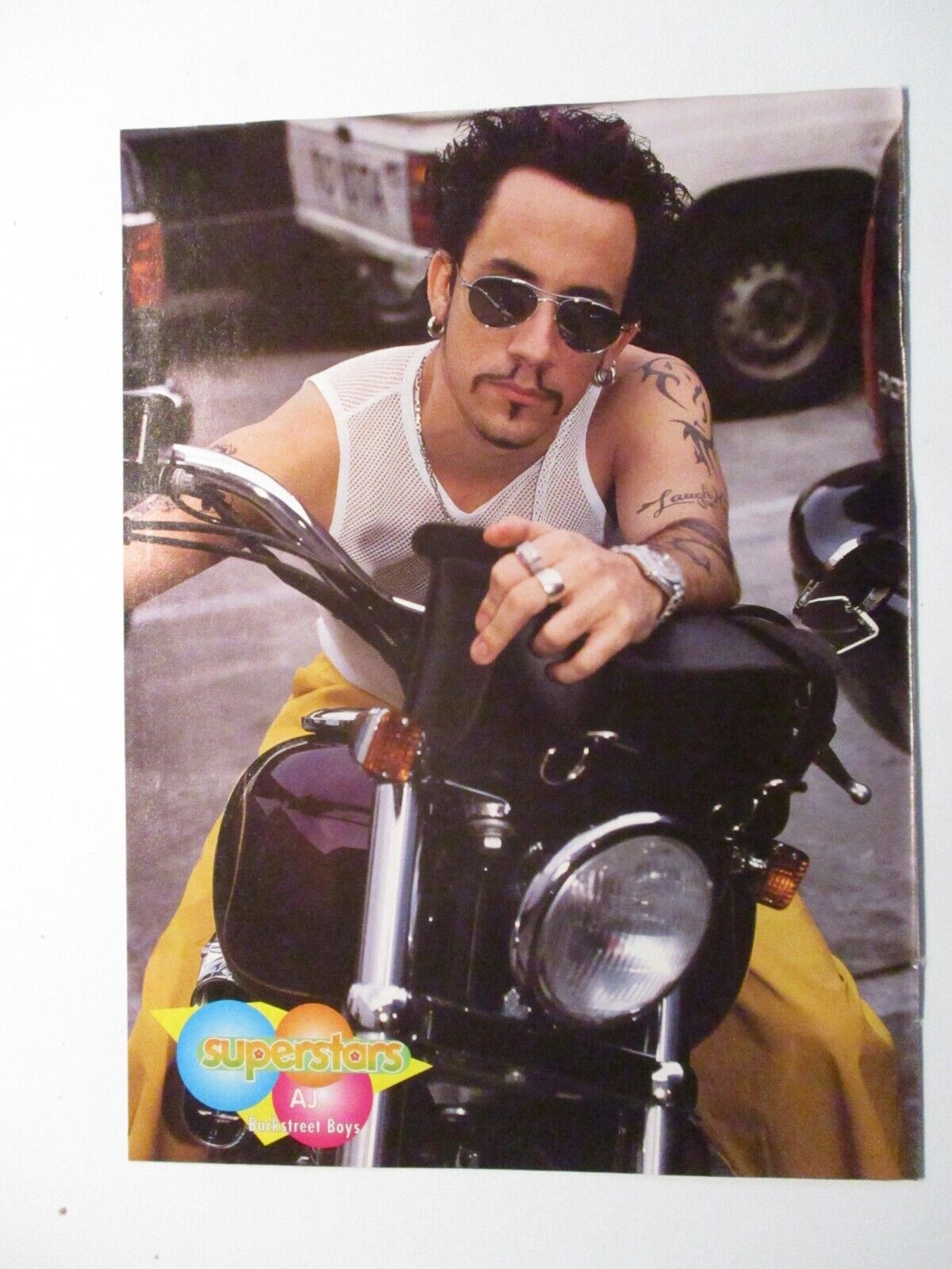 AC MCLEAN ON MOTORCYCLE PIN UP SUPERSTARS TEEN MAGAZINE CLIPPING PICTURE F12